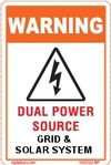 162522s Solar Label DUAL POWER SOURCE Size 50x75mm