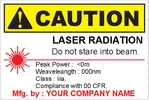 150581 Customize Laser Radiation Labels