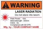 150581 Customize Laser Radiation Labels