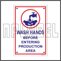 140796 Wash Hands Instructions Name Plates & Signs