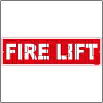 141838 Fire Lift Sign Sticker