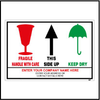 141847 Handle With Care-Fragile Sticker