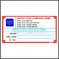 141827 Data Name Plate 141827 Data Name Plate