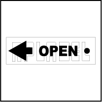 142836LW - OPEN Arrow Label - Left