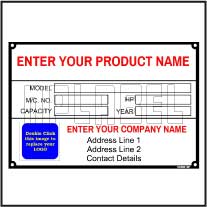 141827 Data Name Plate 141827 Data Name Plate