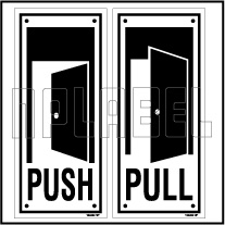 152452ML Push/Pull Door Sign Sticker Label