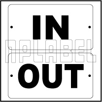 152453 IN/OUT Door Sign Sticker Label