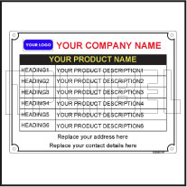 Metal Label Templet 200x150mm