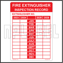 153228 Fire Extinguisher Inspection Record Sticker