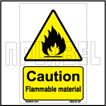 160018 Caution Flammable Signs Stickers