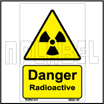 160021 DANGER Radioactive Signs Stickers