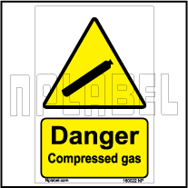 160022 DANGER Compress Gas signs Stickers
