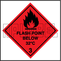 160027 Flash Point Signs Labels & Sticker
