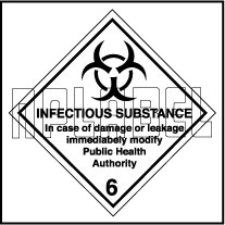 160038 INFECTIOUS SUBSTANCE Sign Stickers