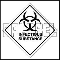 160039 INFECTIOUS SUBSTANCE Signs Stickers