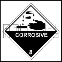 160041 Corrosive Signs Sticker
