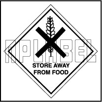 160043 Store Away From Food Signs Stickers