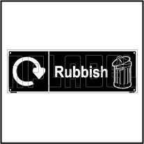 160070 Rubbish Waste Recycle Dustbin Label