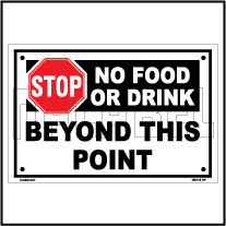 160116 STOP No Food or Drinks Sign Name Plate