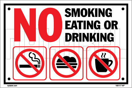 Smoking & Drinking Area - General Signs & Cautions Name Plate