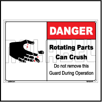 160129 DANGER Rotating Parts Can Crush Labels