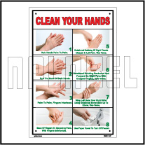 162501 Wash Hands Instructions Name Plates & Signs