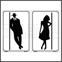 162517 Male - Female Toilets Sign Sticker SET