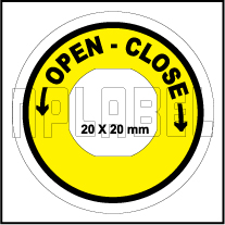 162558OC - Open Close Control Arrow Label