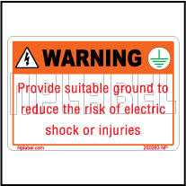 250283 Grounding Warning Sticker