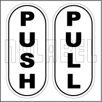 251669 Push/Pull Door Sign Sticker Label