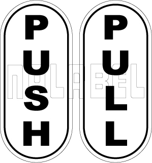 251669 Push/Pull Door Sign Sticker Label 251669 Push/Pull Door Sign Sticker Label