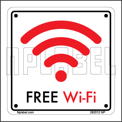 262012 Free Wi-Fi  Sign  Name Plate & Stickers