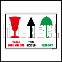 320710 Fragile/Handle With Care/Side Up Sticker