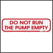 420017VP Do Not Run The Pump Empty Instructions