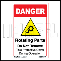 420023 Rotating Parts Warning Sticker