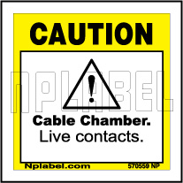 570559 Caution - Cable Chamber Labels & Stickers