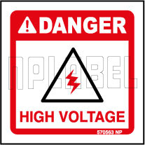 570563 Danger - High Voltage Stickers & Labels