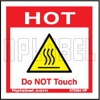 570564 Hot - Do Not Touch Caution Sticker