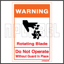 570568 Rotating Blade Warning Sticker