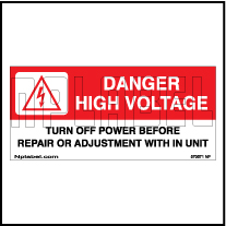 570571 Danger Turn Off Power Warning Sign Stickers