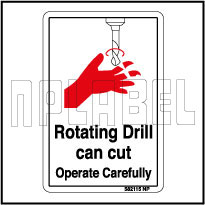 582115 Rotating Drill Sign Sticker & Labels