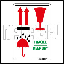 582119 Fragile/Keep Dry Shipping Stickers & Labels