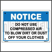 590901 Do Not Use Compressed Air Caution Label