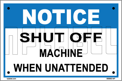590903 Shut Of Machine Instruction Plate & Signage 590903 Shut Of Machine Instruction Plate & Signage