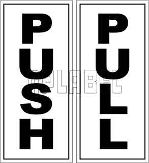 591690 Push/Pull Door Sign Sticker Label
