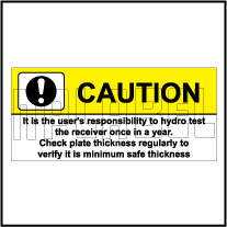 591995 Caution - Hydro Test Labels Stickers