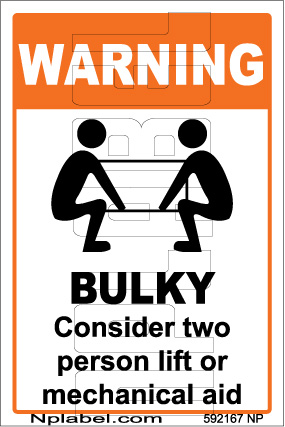 592167 Bulky Caution Sticker & Labels