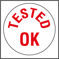 Tested OK Round Labels