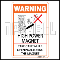 592319 High Power Magnet Caution Sticker & Labels