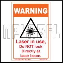 592519 Laser In Use Caution Sticker